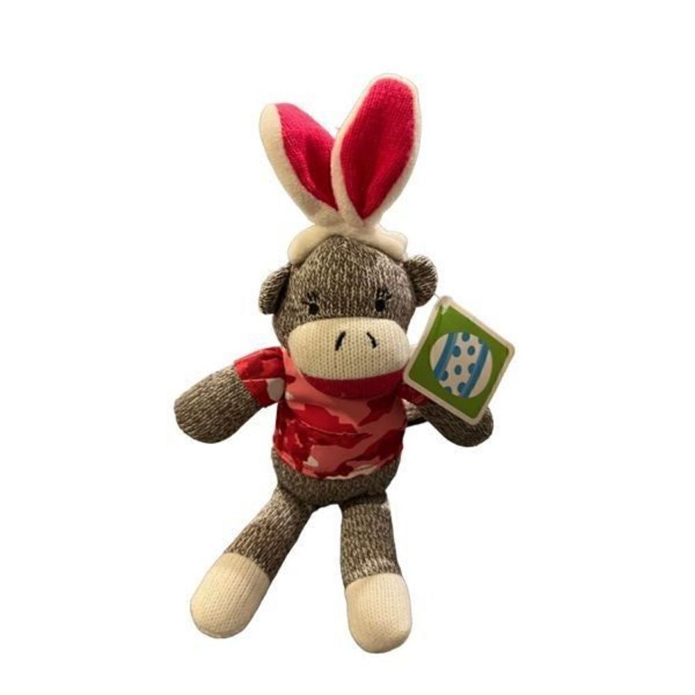 Sock monkey camo Easter Bunny 7”